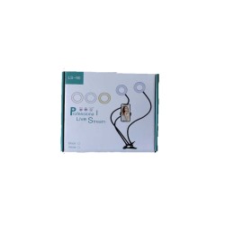 RING LIGHT LS-90-3 DOIS ANÉIS COM SUPORTE DE TELEFONE 3.54" 3 AJUSTES DE CORES PRETO